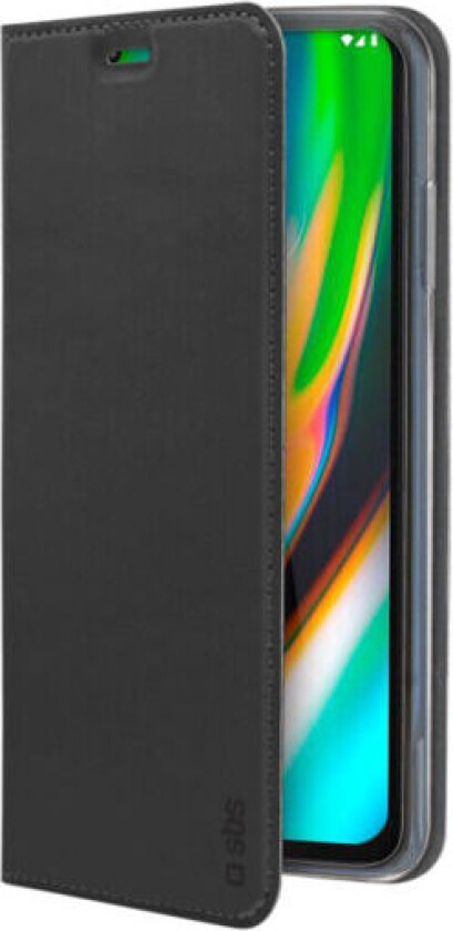 Wallet Case Lite Motorola Moto G9 Plus deksel, svart