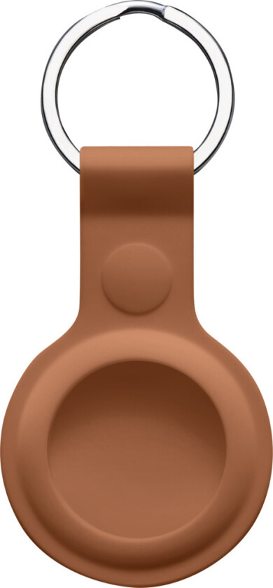 Nøkkelring for Airtag silikon, brun
