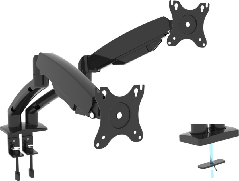 Fleksibelt skjermfeste for 2 skjermer