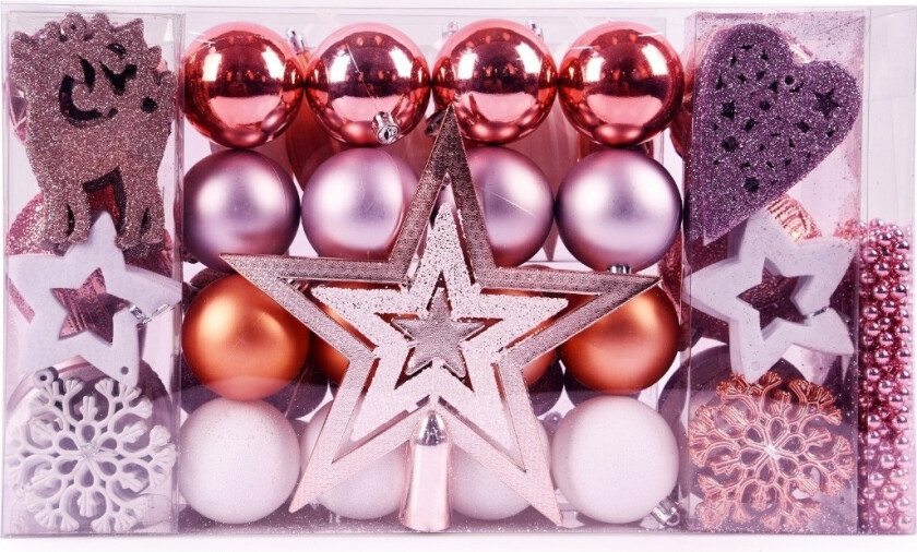 Juletrepynt 86 Stykk, rosa