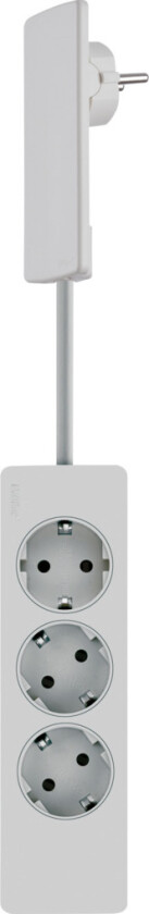 Plug 3-veis skjøteledning 1,5 M, hvit