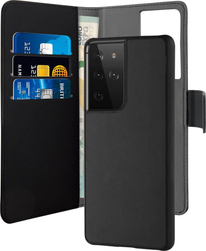 Galaxy S21 Ultra Wallet Detach lommebok, svart