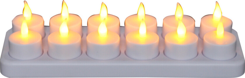 Oppladbare LED-Telys, 12 stk