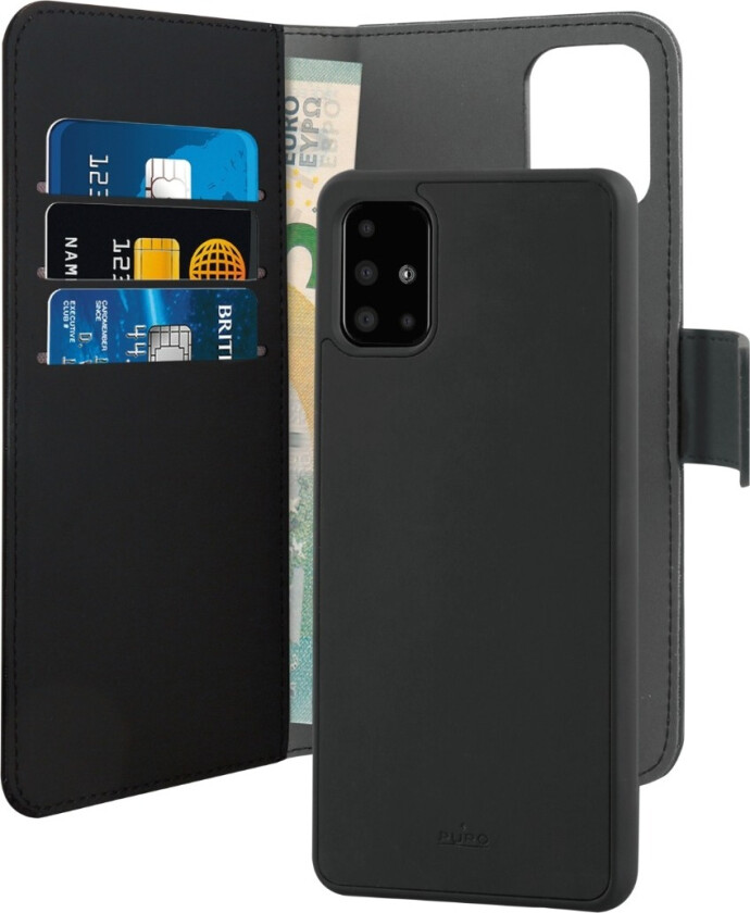 Wallet Eco-Leath 2IN1 Samsung Galaxy A51, svart