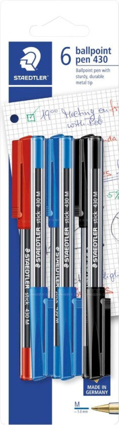 Kulepenn med Hette Sett 6 stk