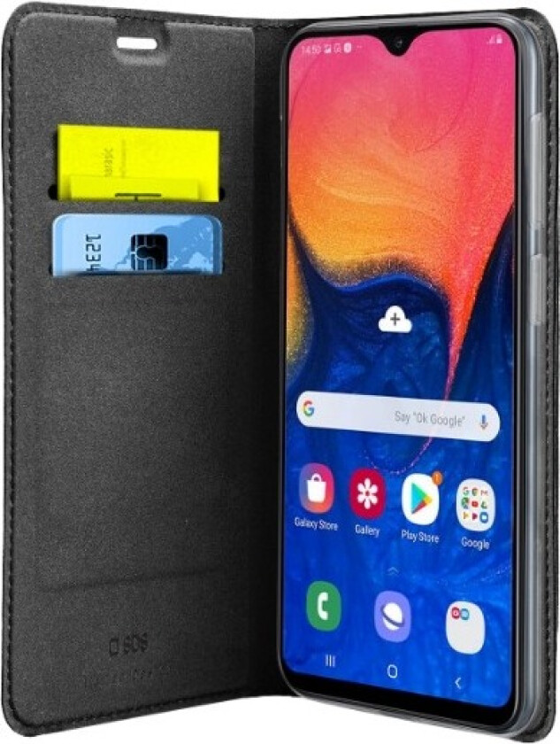 Book lommebokdeksel Galaxy A10, svart