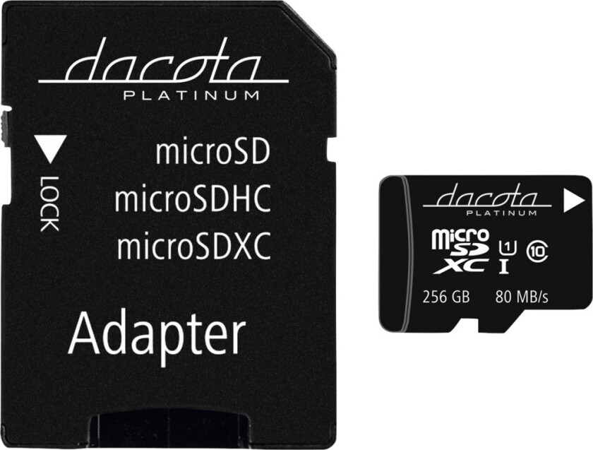 Micro-Sdhc 256 GB C10 80 Mb med adapter