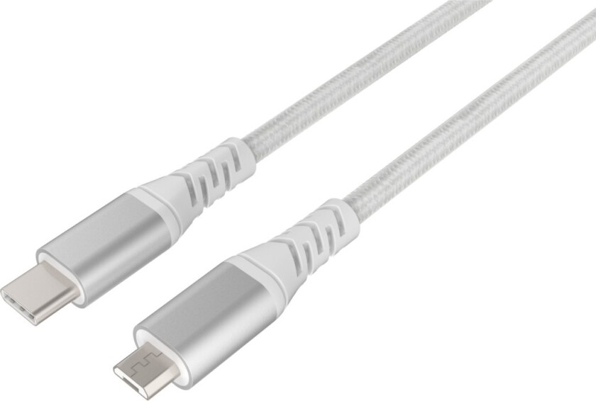 USBC-MicroUSB kabel 2 M, hvit