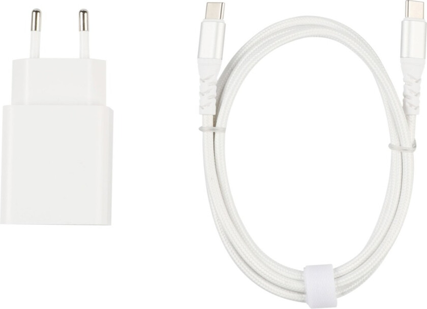 hurtiglader Sett USBC 1M, hvit