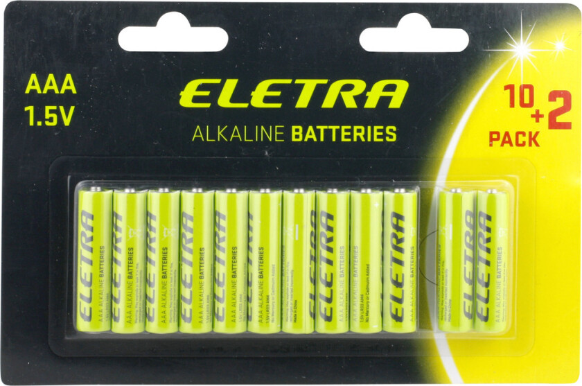 AAA batterier, 12 stk