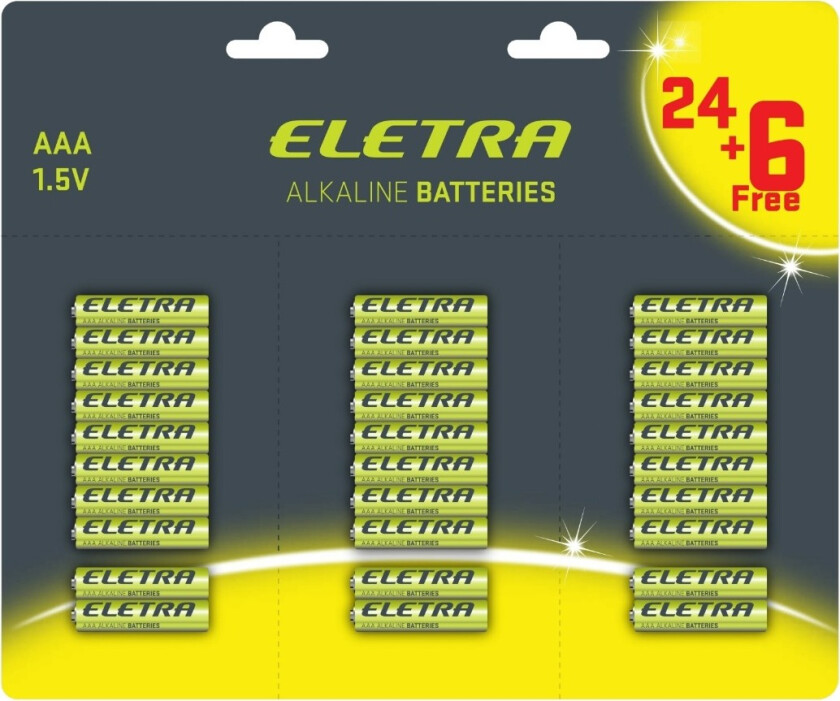 AAA batterier, 30 stk