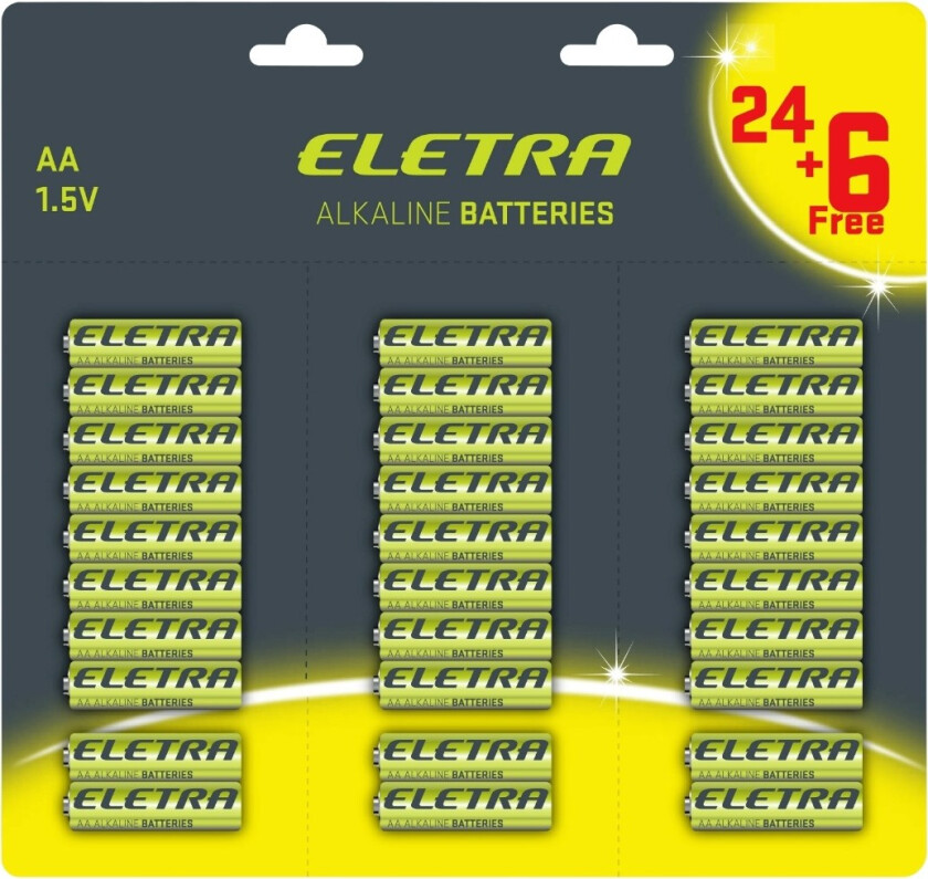 AA batterier, 30 stk