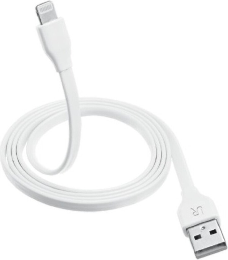 USB-Lightning kabel Flat 1M, hvit