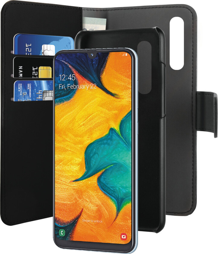 Wallet Eco-Leath 2IN1 Samsung Galaxy A40, svart
