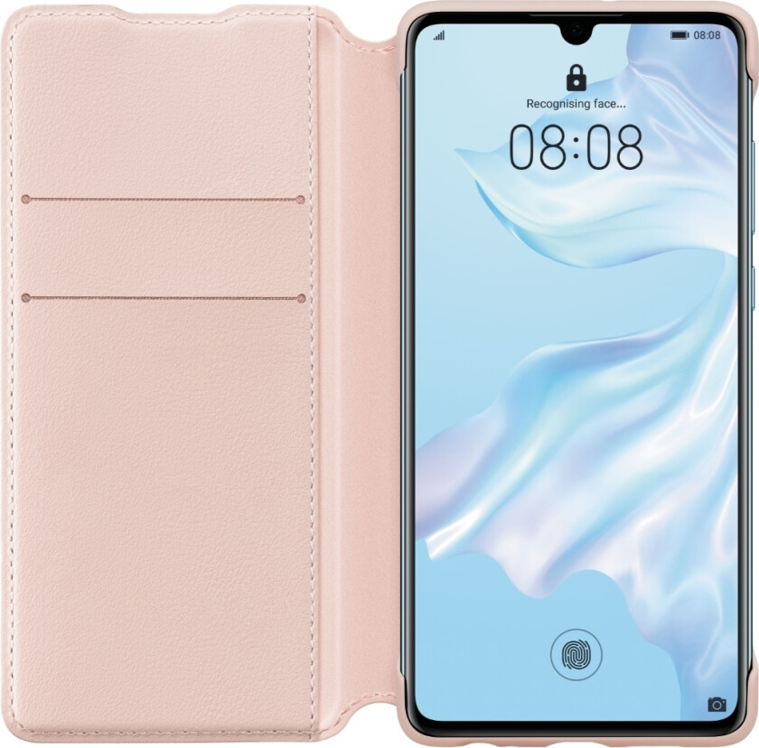 HUAWEI PU lommebok deksel P30, rosa
