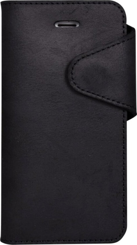 Leather Flip Cover iPhone 5/Se, sort
