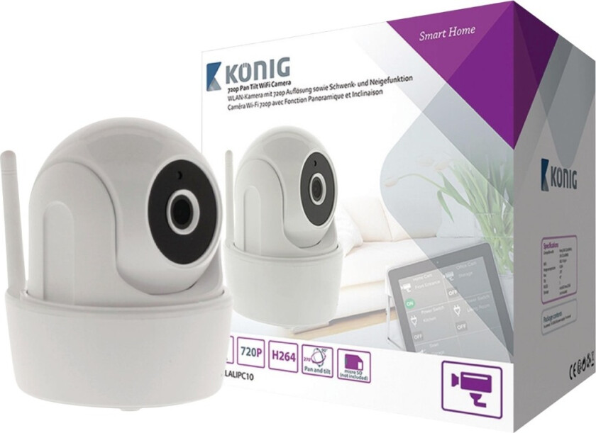 König WiFi Cam. 720P Wh sas-clalarm10