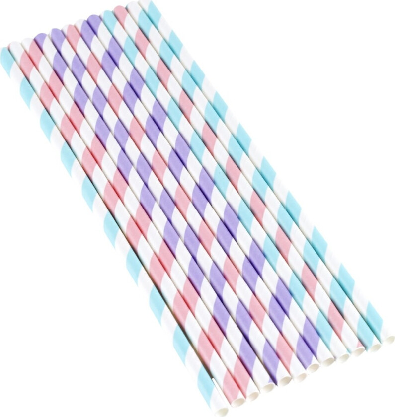 Sugerør Papir Pastell 12pk