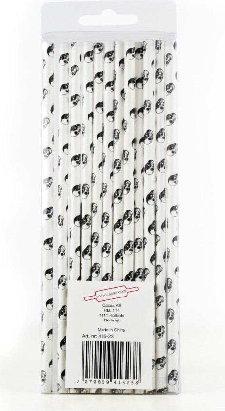 Sugerør Papir hodeskaller 12pk