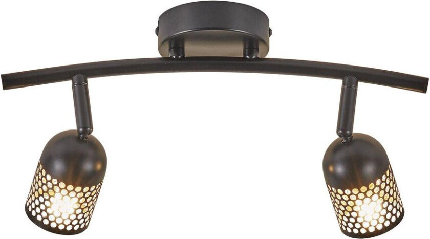 12V & 230V Alfred dobbel spotlampe, sort