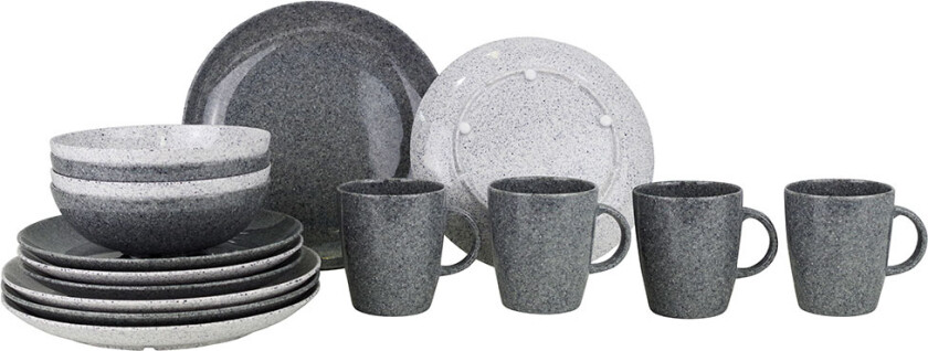 Servise Melaminservise Classic Line Granite - 16 deler