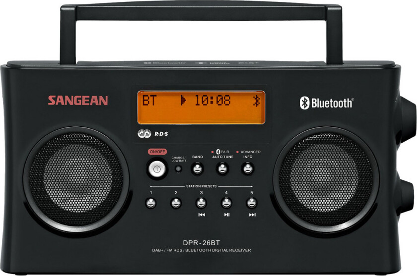 12V & 230V Sangean DPR26BT, DAB+/DAB/FM/BT Radio, sort