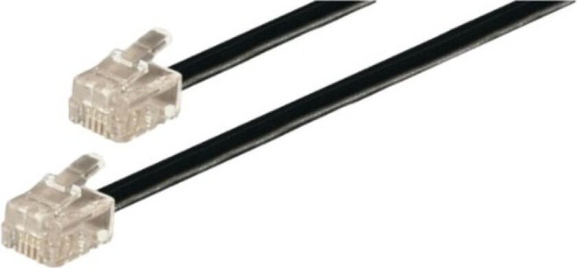 Bilde av Apparatkabel Isdn 6/4-6/4, sort 6m