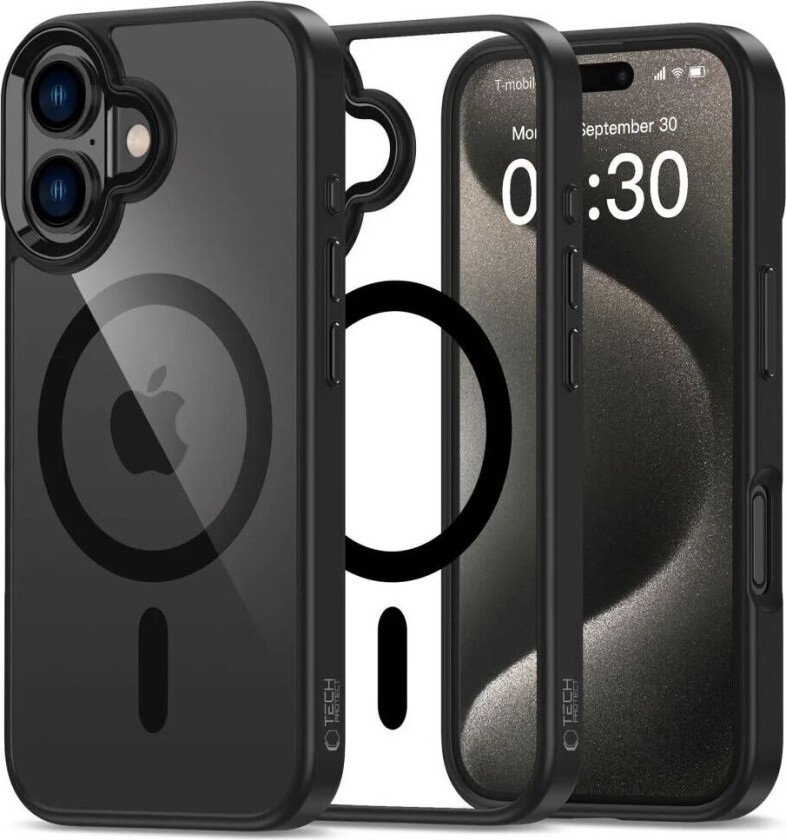 iPhone 16 Plus Tech-Protect Magmat Deksel - MagSafe Kompatibel - Matt Svart
