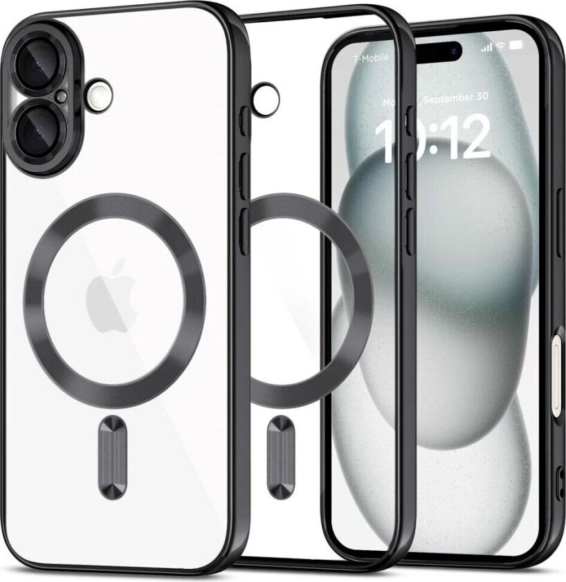 iPhone 16 Tech-Protect Magmat Deksel - MagSafe Kompatibel - Gjennomsiktig / Svart