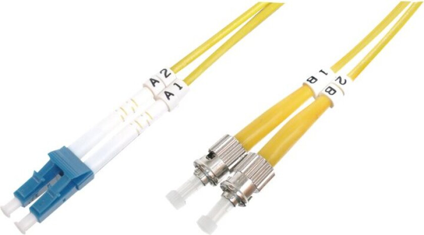 - Koblingskabel - St-Enkeltmodus (Hann) Til Lc-Enkeltmodus (Hann) - 2 M - Fiberoptisk - 9 / 125 Micron - Med Støvel, Halogenfri
