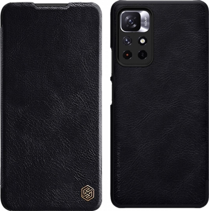 Nillkin Qin-Deksel Til Xiaomi Redmi Note 11T 5G / Note 11S 5G / Note 11 5G (Kina) / Poco M4 Pro 5G Kamerabeskytter Hylsterdeksel Flip-Etui Svart