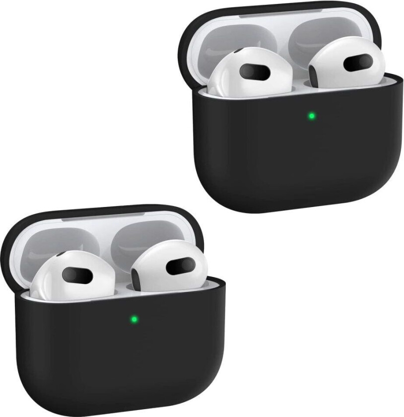 2x Svart Apple AirPods 3-deksel silikonbeskyttelsesdeksel for AirPods 3