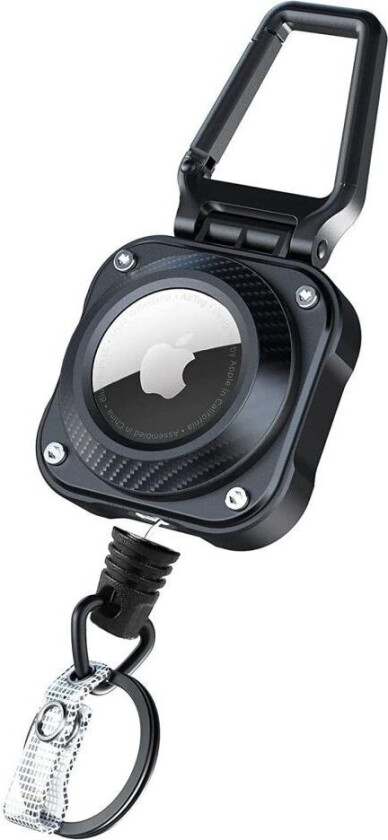 AirTag beskyttende nøkkelring med uttrekkbar karabinkrok