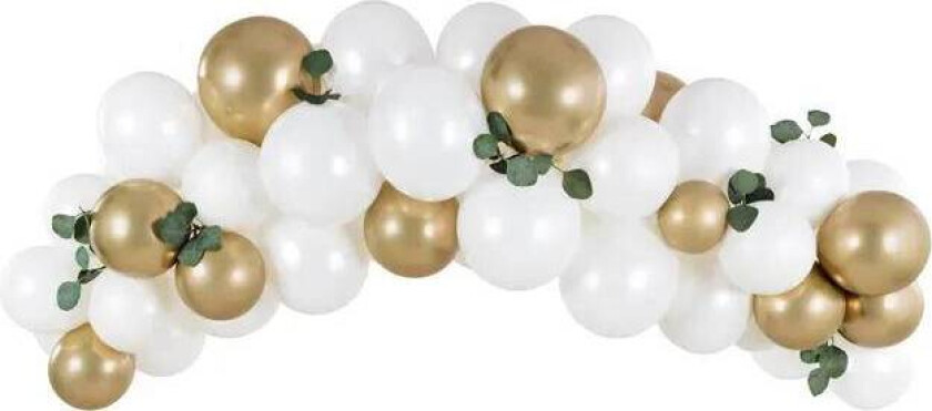 Ballongbue Hvit og Gull pk/60