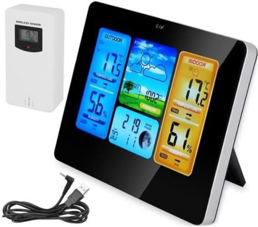 Iso Weather Station Weather Station Thermometer Hygrometer Lcd Display Indoor/Outdoor Universal