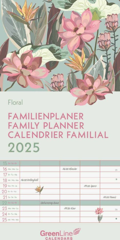 Kalender 2025 Floral 22x45cm