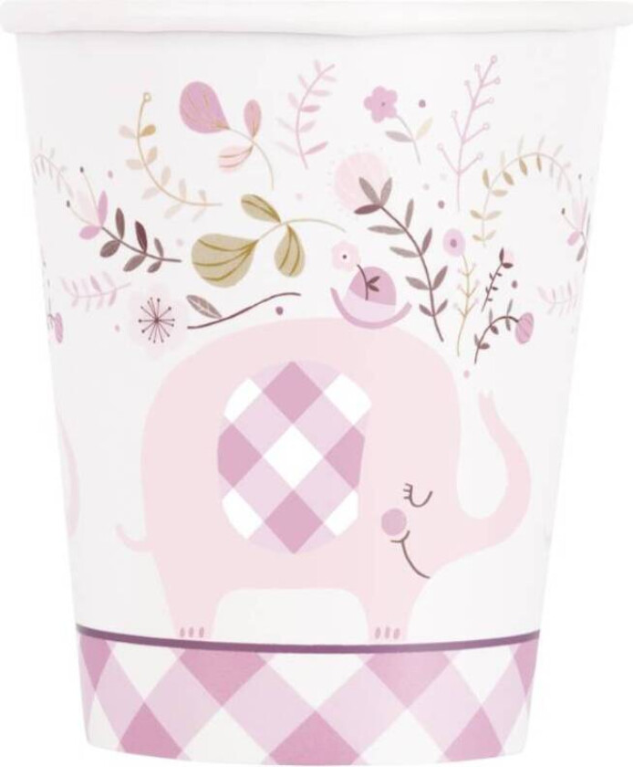 Pappkopper Rosa Elefant pk/8