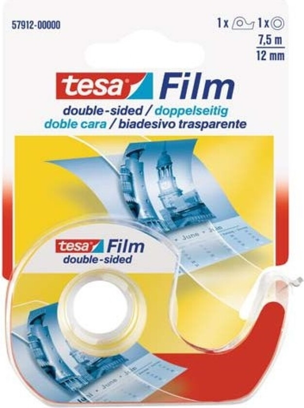 Tesa Gjennomsiktig, Dobbeltsidig Tape 12Mm/7,5M (57912-00000-02 Ts)