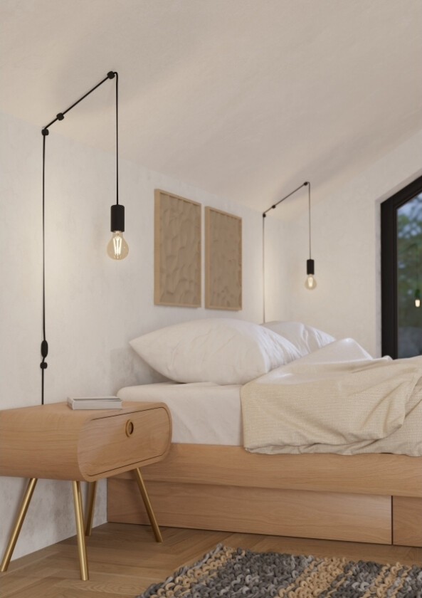 Eglo Pinetina Pendel E27 Sort