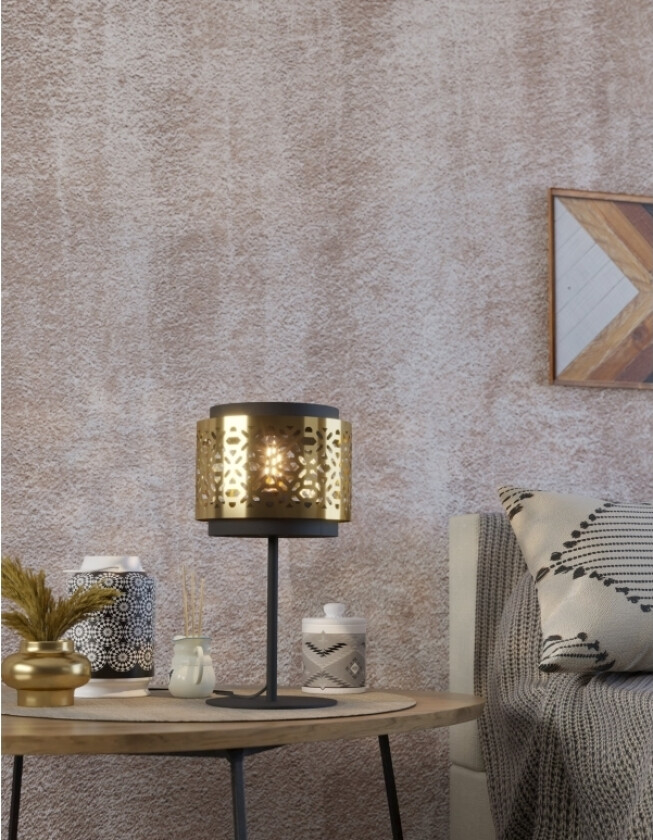 Eglo Sanbach Bord H450 E27 Sort/Messing