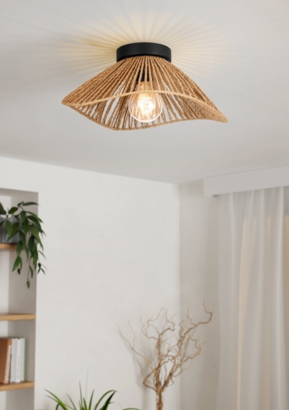 Eglo Lavister Loft Ø390 E27 Sort/Natur Fsc