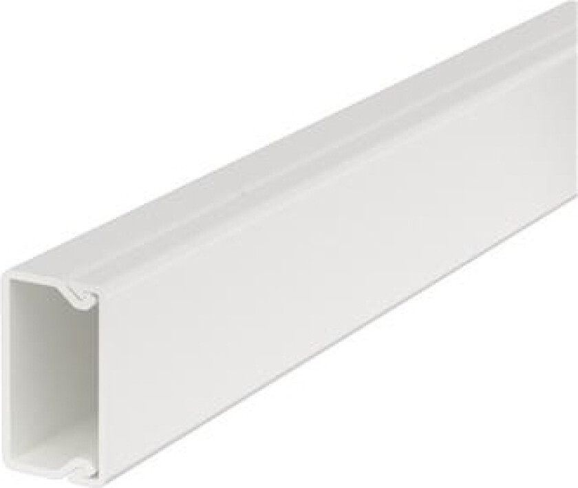 Obo Wdk Kabelkanal Komplet Med Låg Højde 15 Mm, Bredde 30 Mm, Længde 2000 Mm Perlehvid Ral 9016 Bly-Fri Plast - (2 Meter)