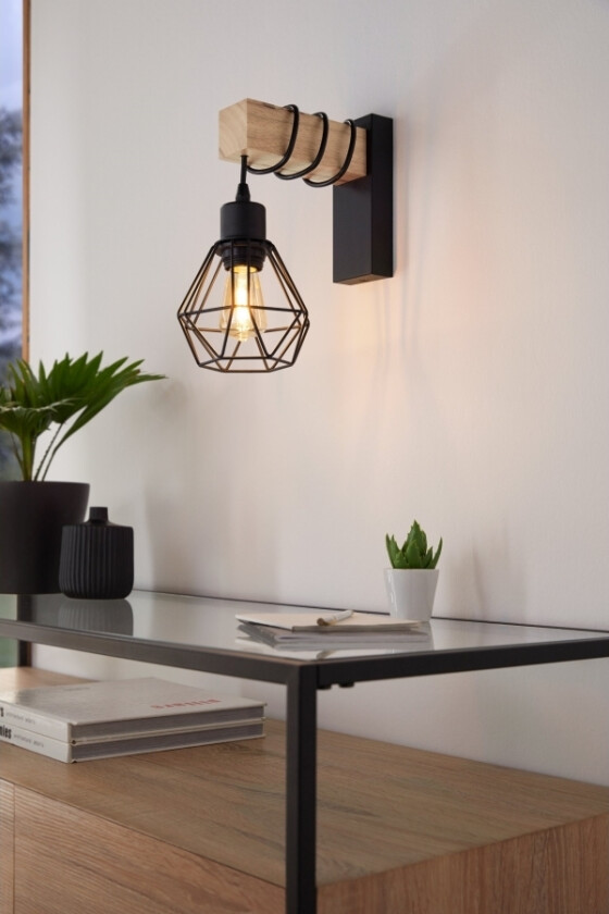 Eglo Townshend 5 Væg Træ/Sort Fsc