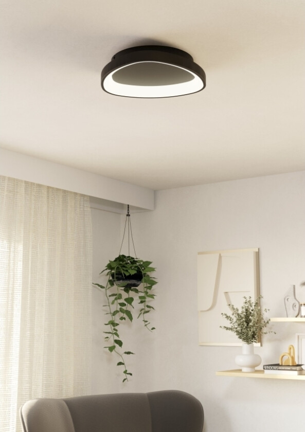 Eglo Loretello Loft Ø350 Cct 1440Lm Dæmpb. Sort