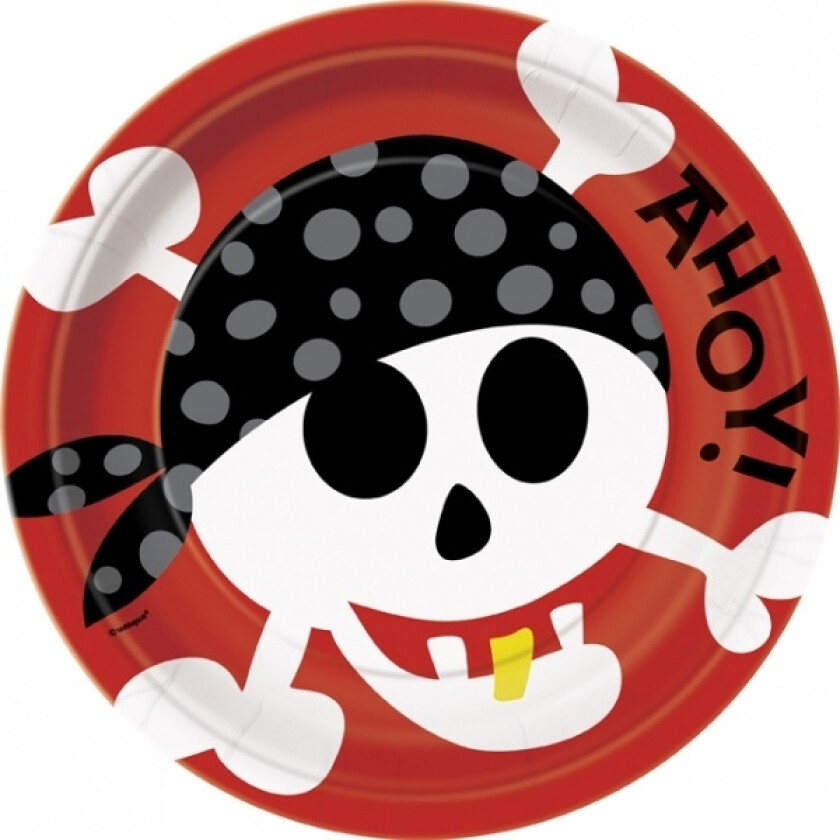 Papptallerken -Pirate Fun- 23cm, pk/8