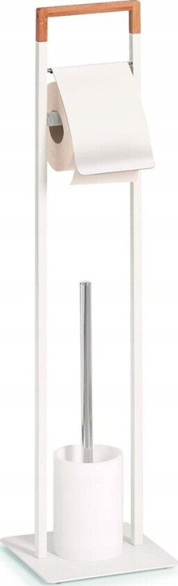 Zeller Baderomsstativ For Toalettbørste, 2-I-1 Sett, Hvit, Zeller