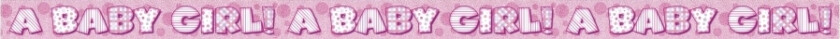 Banner, baby jente ca 3,6 meter, plast/foil
