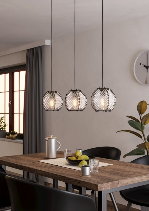 Eglo Waverton Langbord L920 E27 Sort/Træ/Hvid