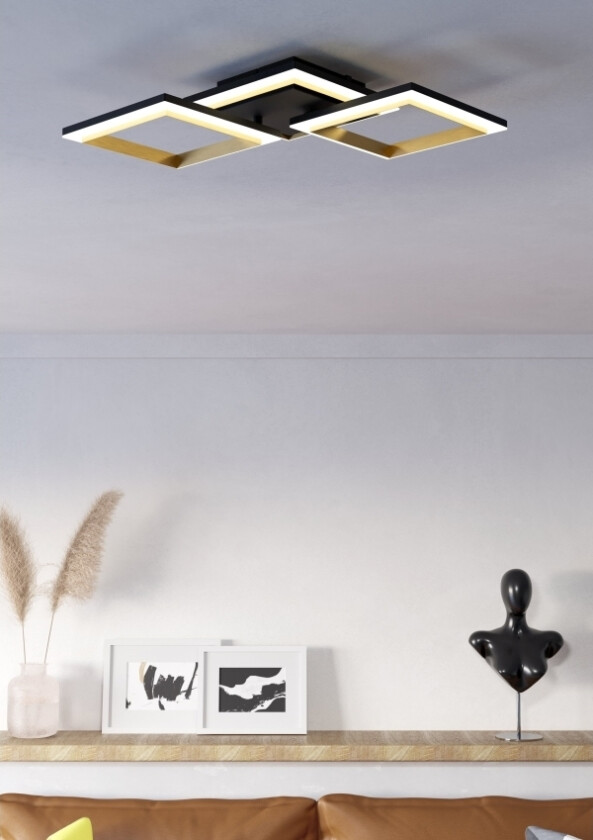 Eglo Calliera Loft 595X310 2500Lm 4000K Dæmpb. Sort/Hvid