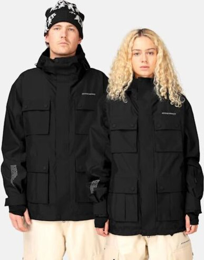 2-lags cargo snowboardjakke  Svart Unisex M